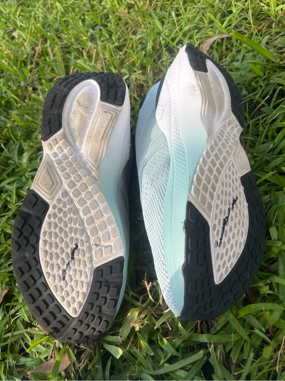 Puma Women’s Light Blue and Black Mesh Running Sneakers Size 8